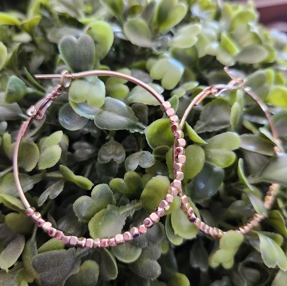 Gorgeous Rose Gold Cubic Bead Earrings